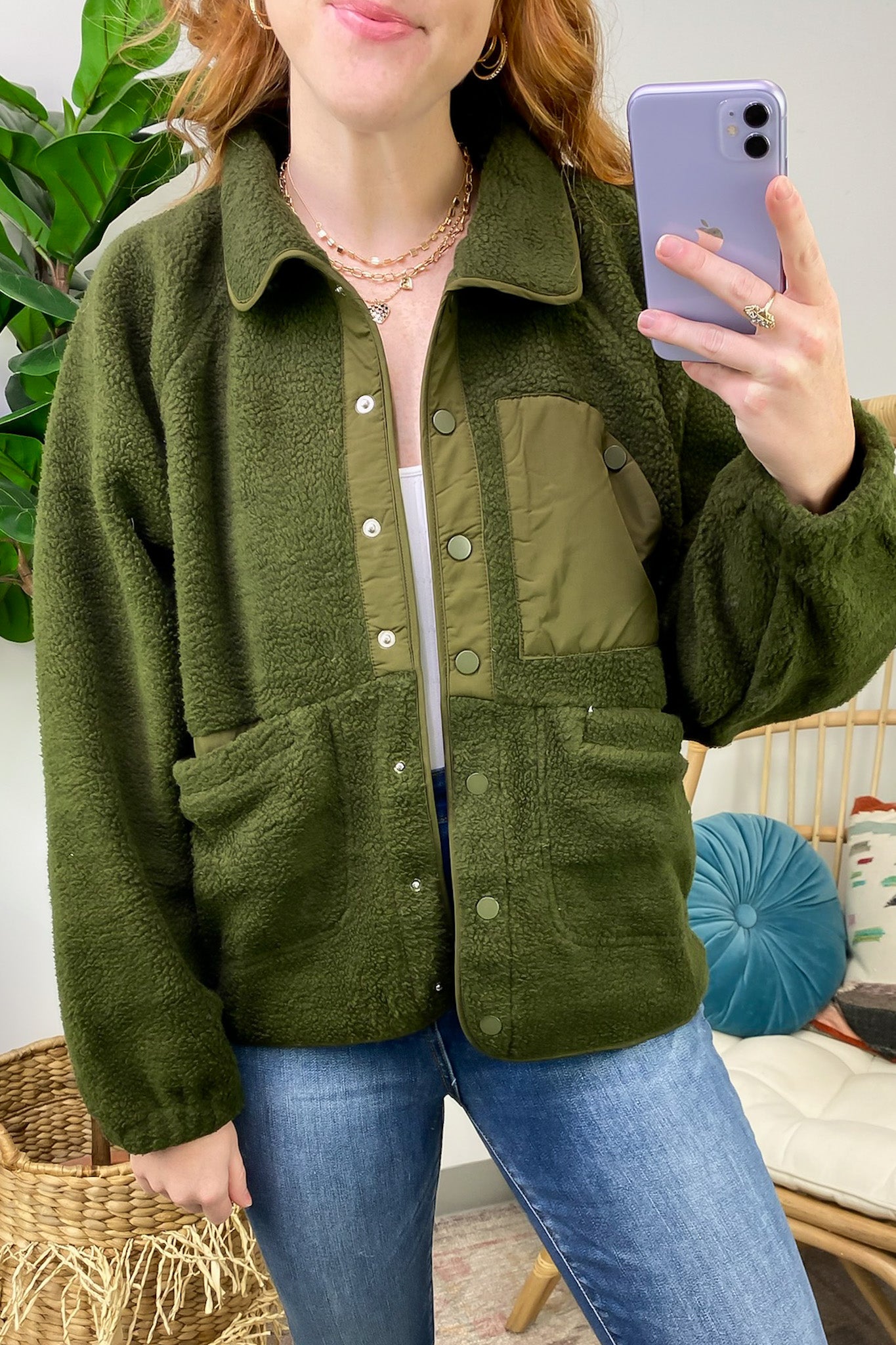  Coziest Option Fleece Snap Button Jacket - FINAL SALE - Madison and Mallory