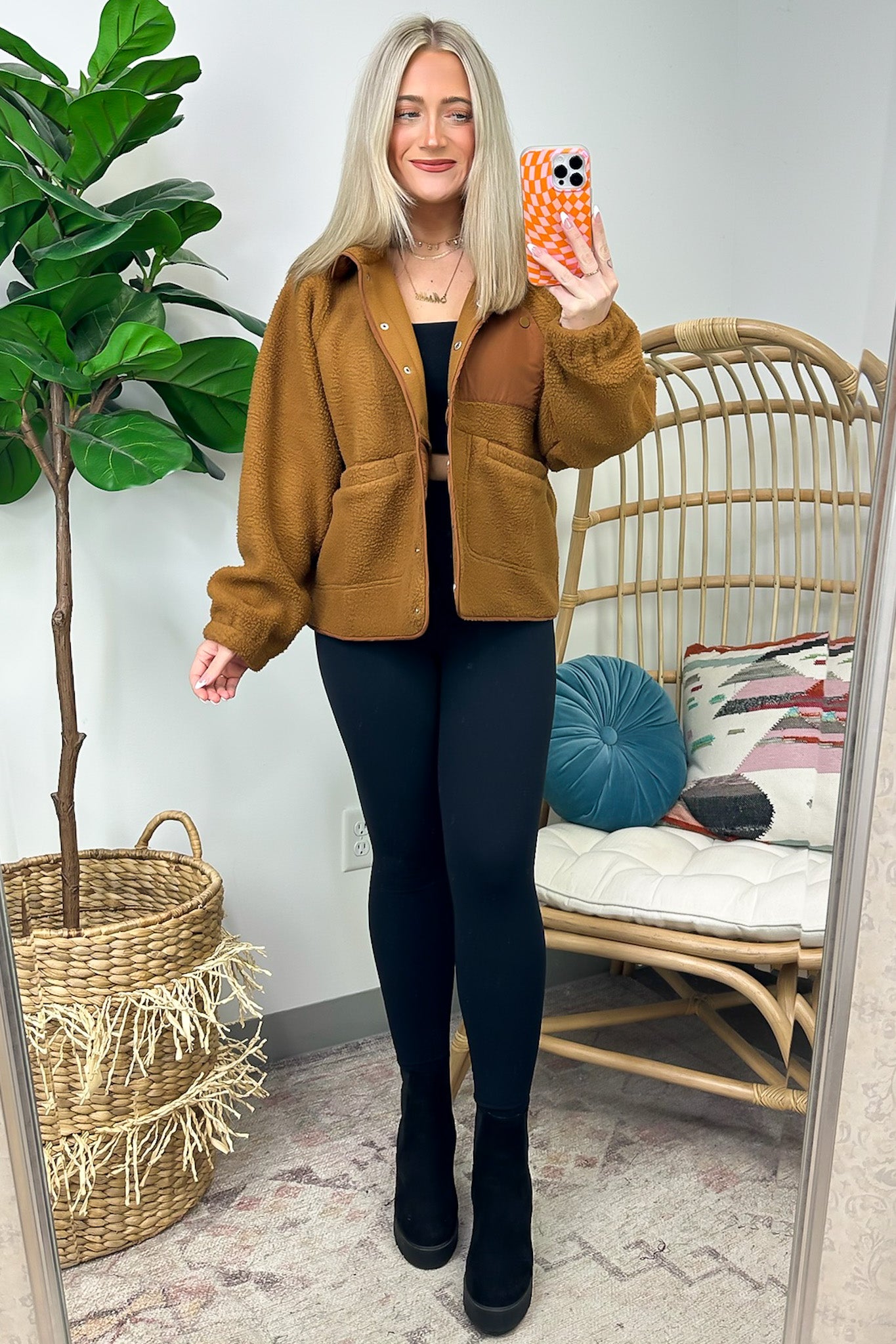  Coziest Option Fleece Snap Button Jacket - Madison and Mallory
