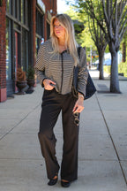 Cozy Line Stripe Button Down Cardigan - Madison and Mallory