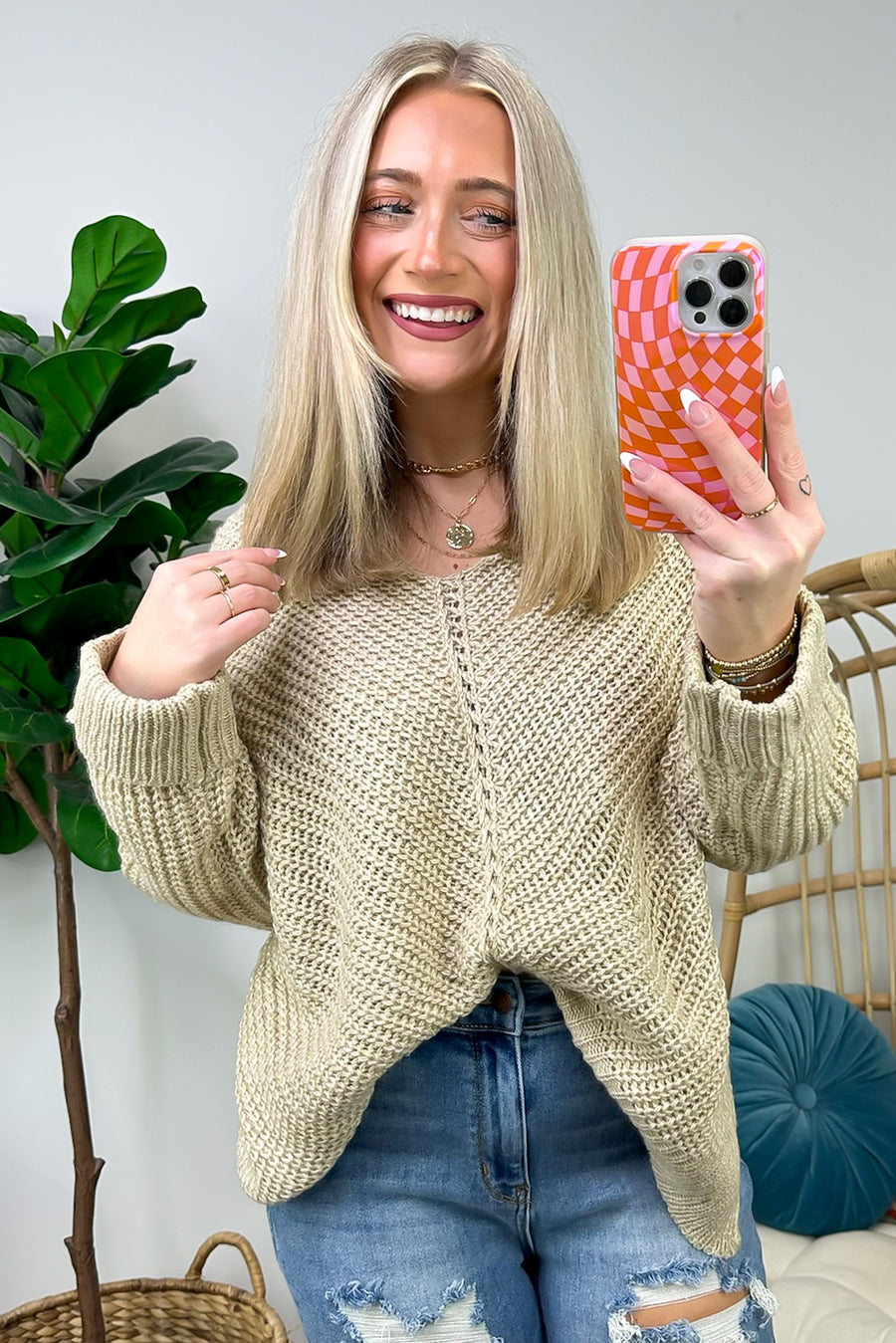Taupe / S Cozy Affection Cable Knit Sweater - FINAL SALE - Madison and Mallory