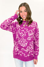 Cozy Bouquet Floral Fuzzy Knit Sweater - FINAL SALE - Madison and Mallory