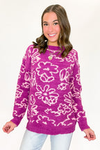 Cozy Bouquet Floral Fuzzy Knit Sweater - FINAL SALE - Madison and Mallory