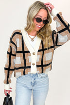 Cozy Check Plaid Boyfriend Cardigan - FINAL SALE - Madison and Mallory
