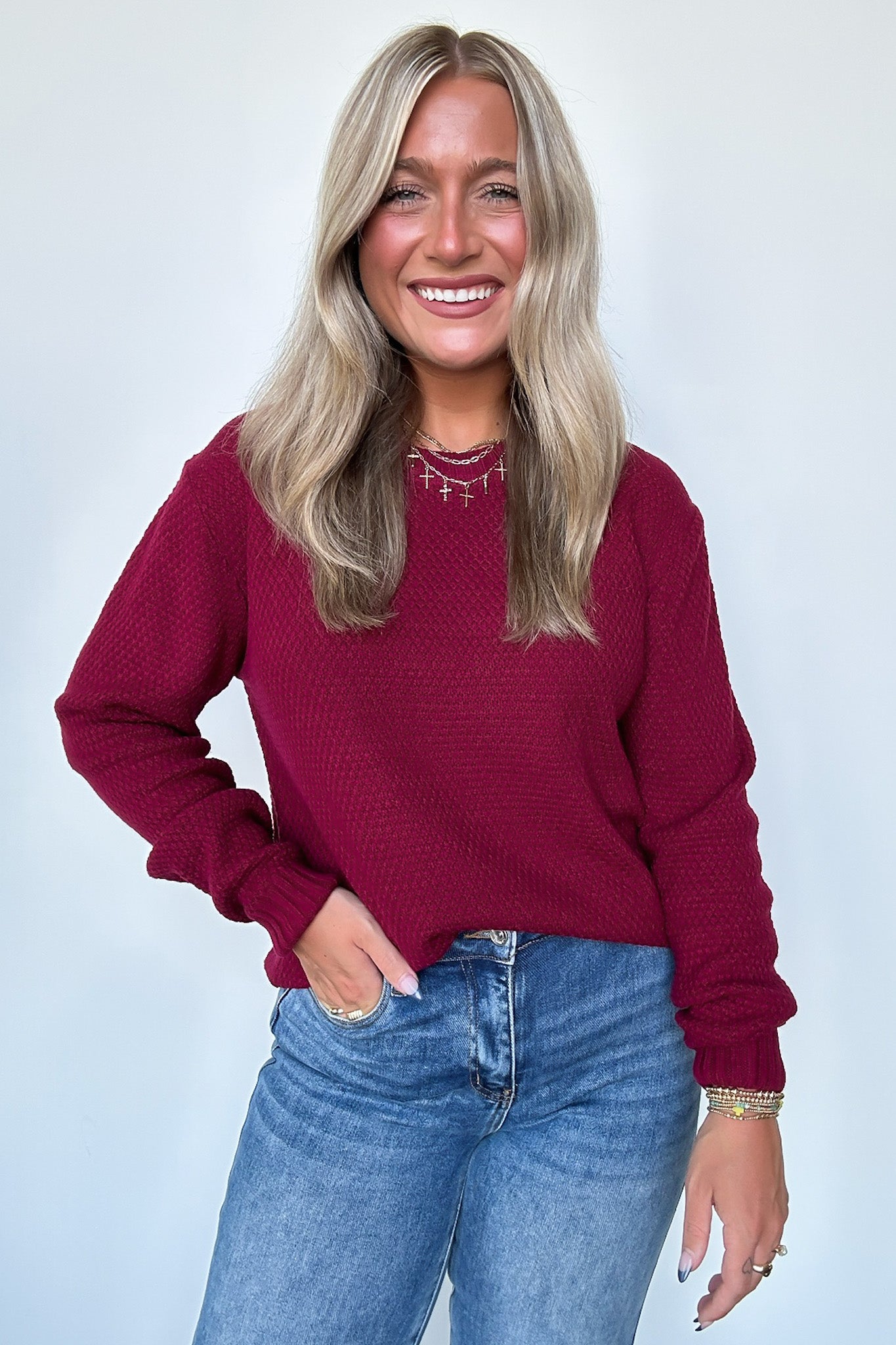 Cozy Comfort Round Neck Sweater - FINAL SALE - Madison and Mallory