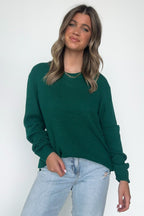 Hunter Green / S Cozy Comfort Round Neck Sweater - FINAL SALE - Madison and Mallory