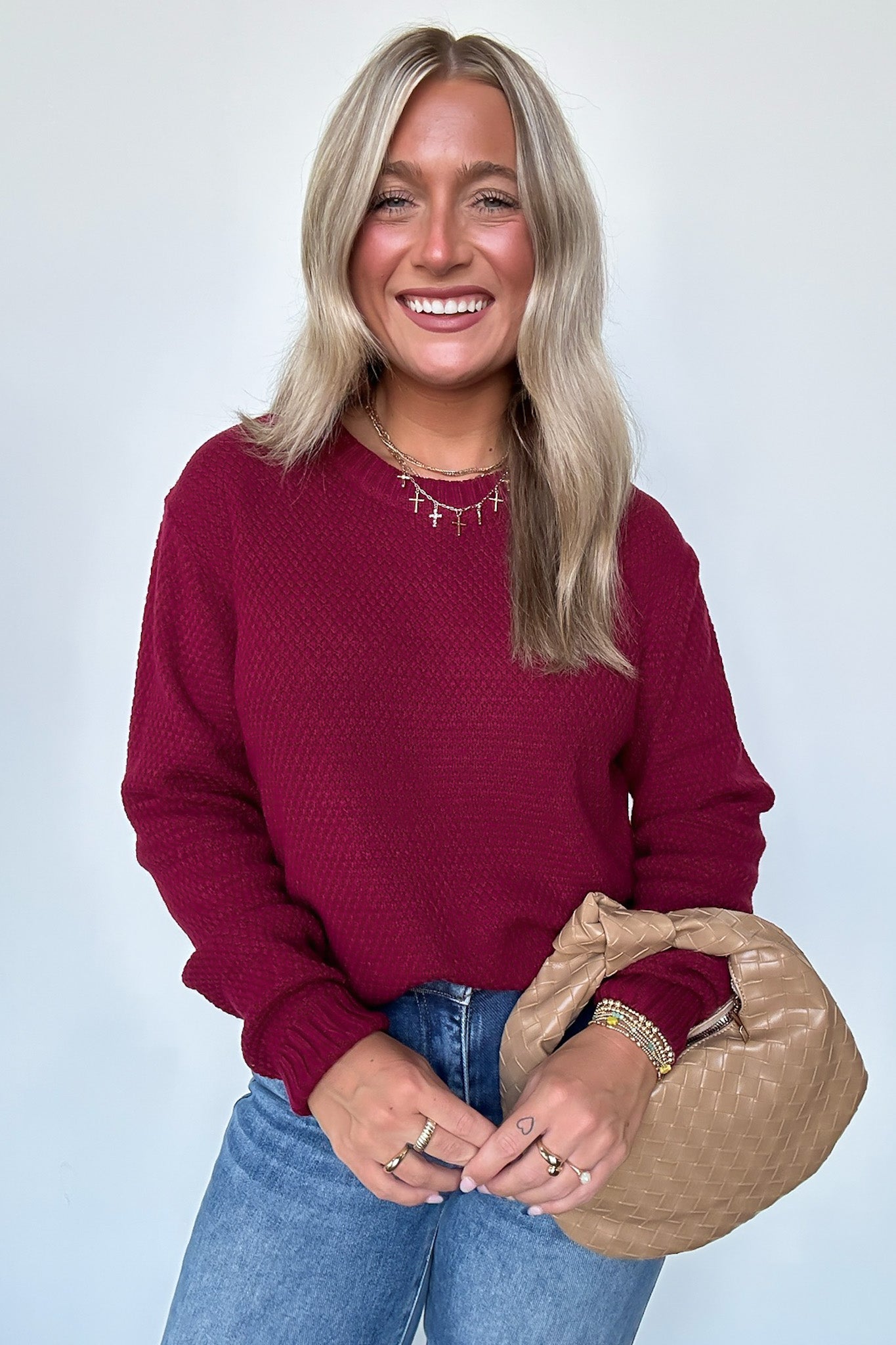 Cozy Comfort Round Neck Sweater - FINAL SALE - Madison and Mallory