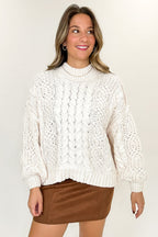 Cozy Current Cable Knit Sweater - FINAL SALE - Madison and Mallory