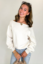 Cozy Drape French Terry Fleece Off Shoulder Sweatshirt - FINAL SALE - Madison and Mallory