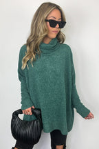 Cozy Harmony Brushed Melange Knit Cowl Neck Poncho Sweater - FINAL SALE - Madison and Mallory