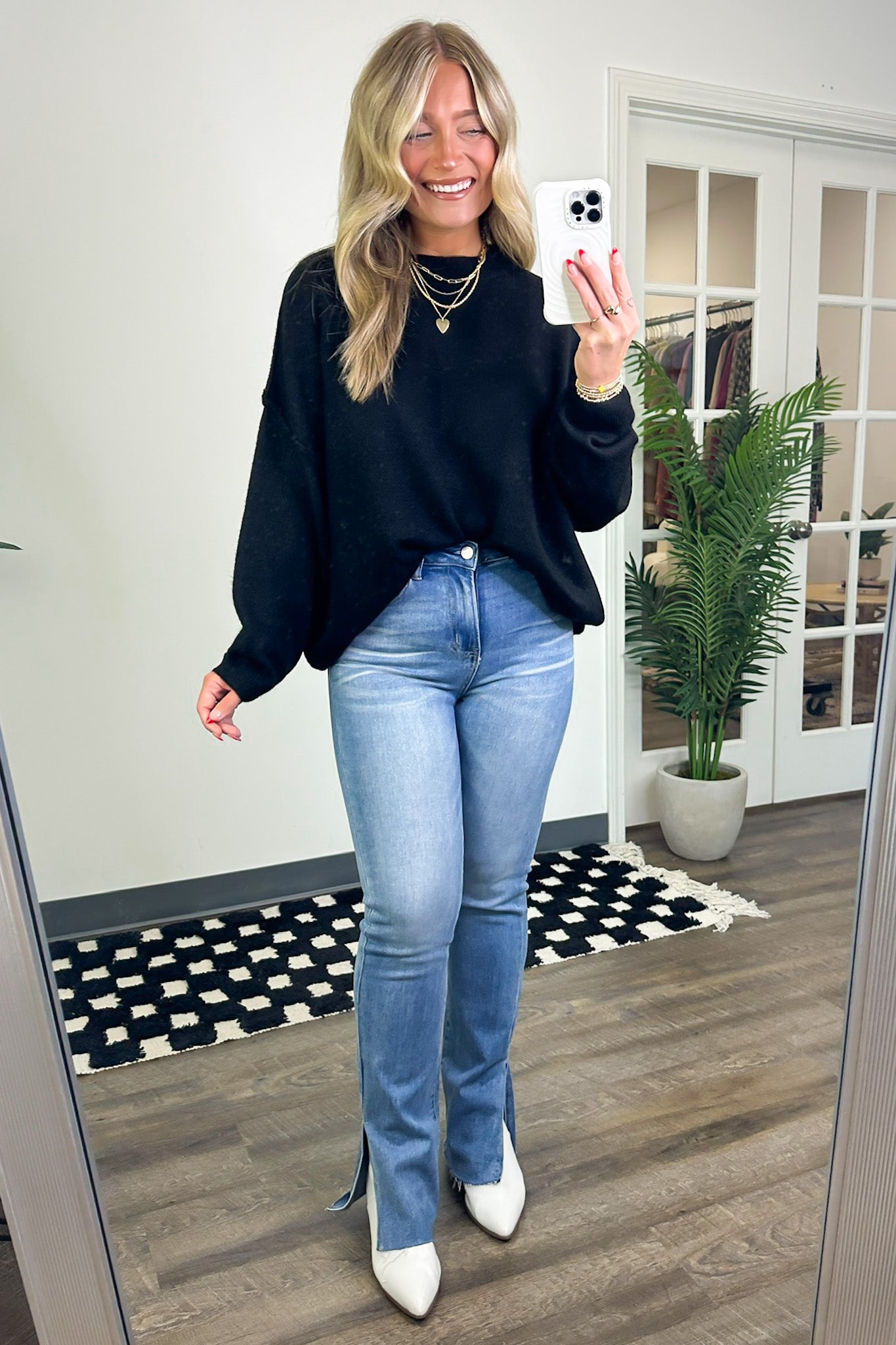  Cozy Midnights Oversized Round Neck Sweater - BACK IN STOCK - Madison and Mallory