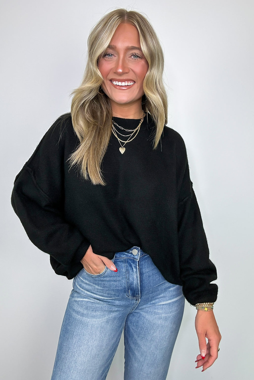 Black / SM Cozy Midnights Oversized Sweater - Madison and Mallory