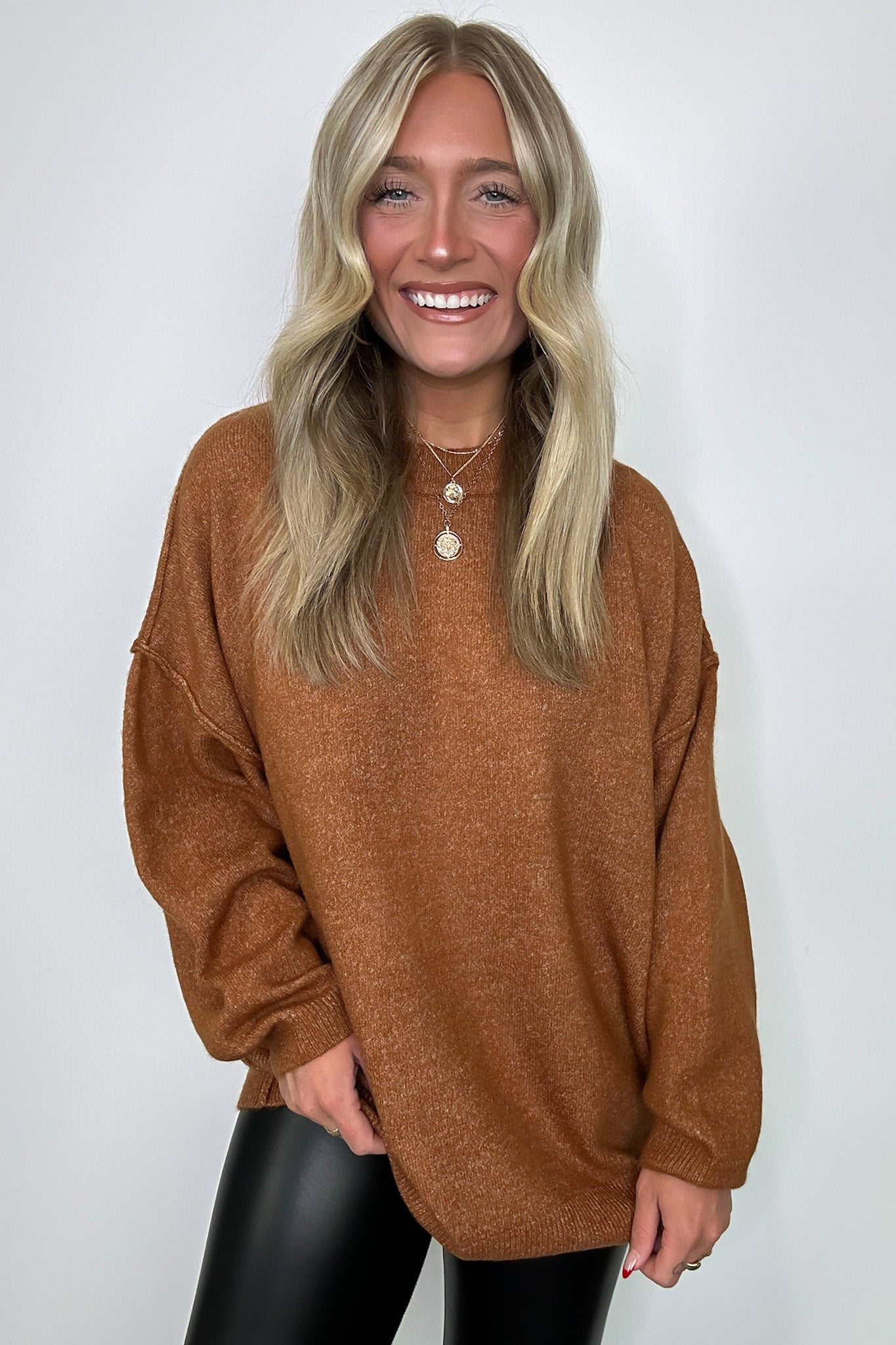  Cozy Midnights Oversized Round Neck Sweater - BACK IN STOCK - Madison and Mallory