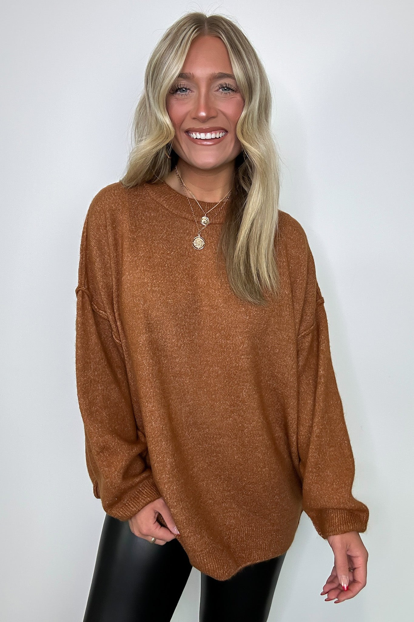  Cozy Midnights Oversized Round Neck Sweater - BACK IN STOCK - Madison and Mallory