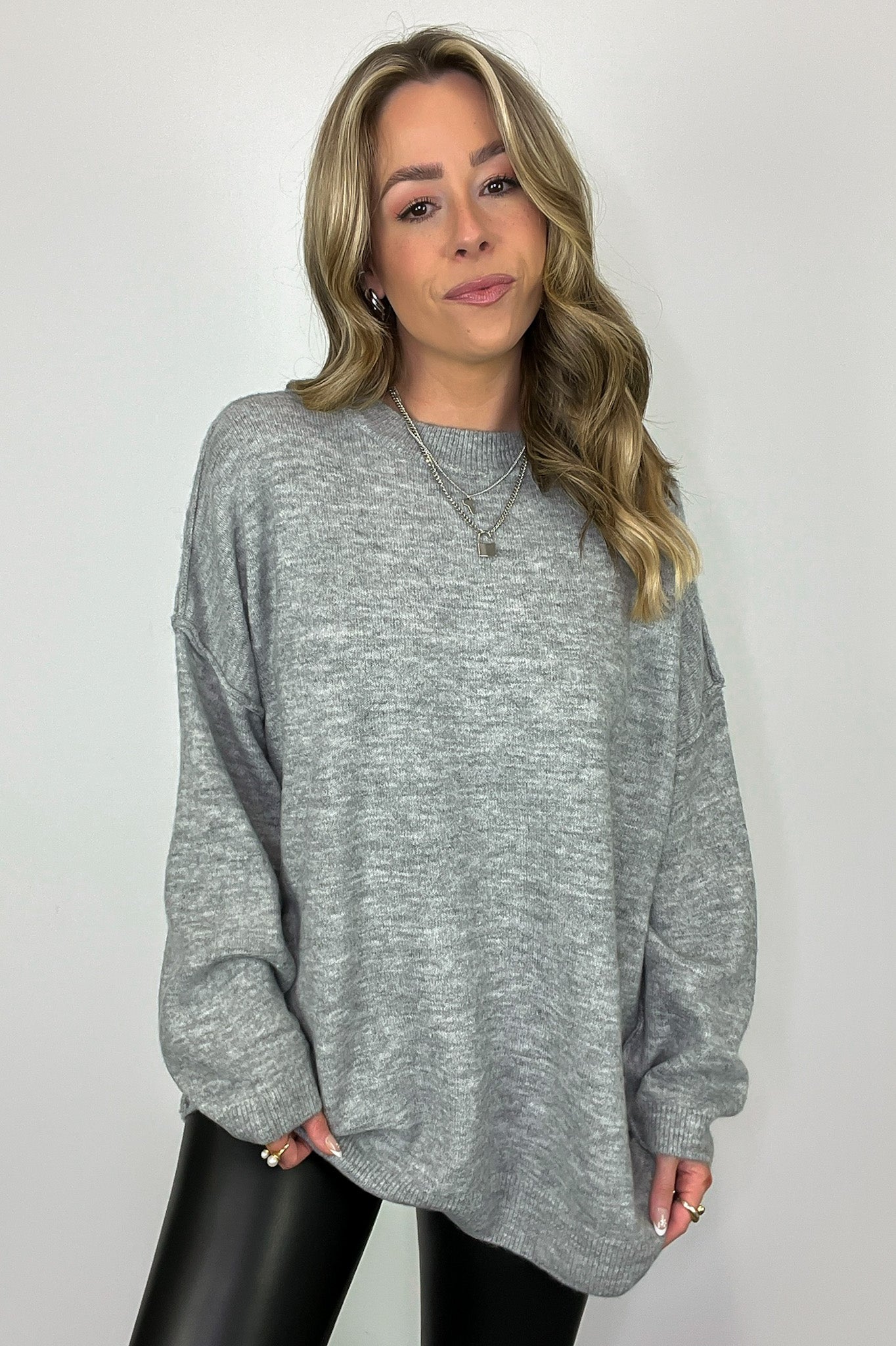  Cozy Midnights Oversized Round Neck Sweater - BACK IN STOCK - Madison and Mallory