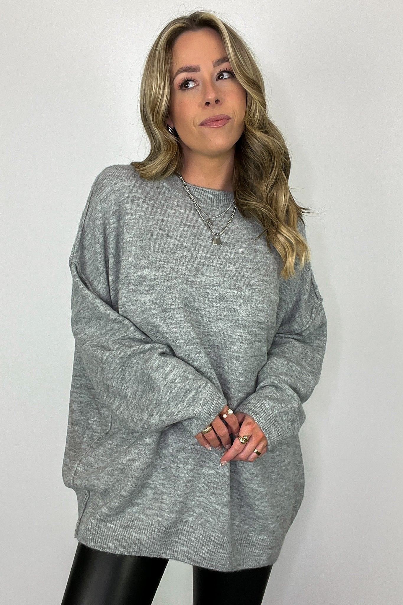  Cozy Midnights Oversized Round Neck Sweater - BACK IN STOCK - Madison and Mallory