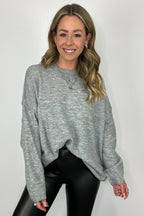  Cozy Midnights Oversized Round Neck Sweater - BACK IN STOCK - Madison and Mallory