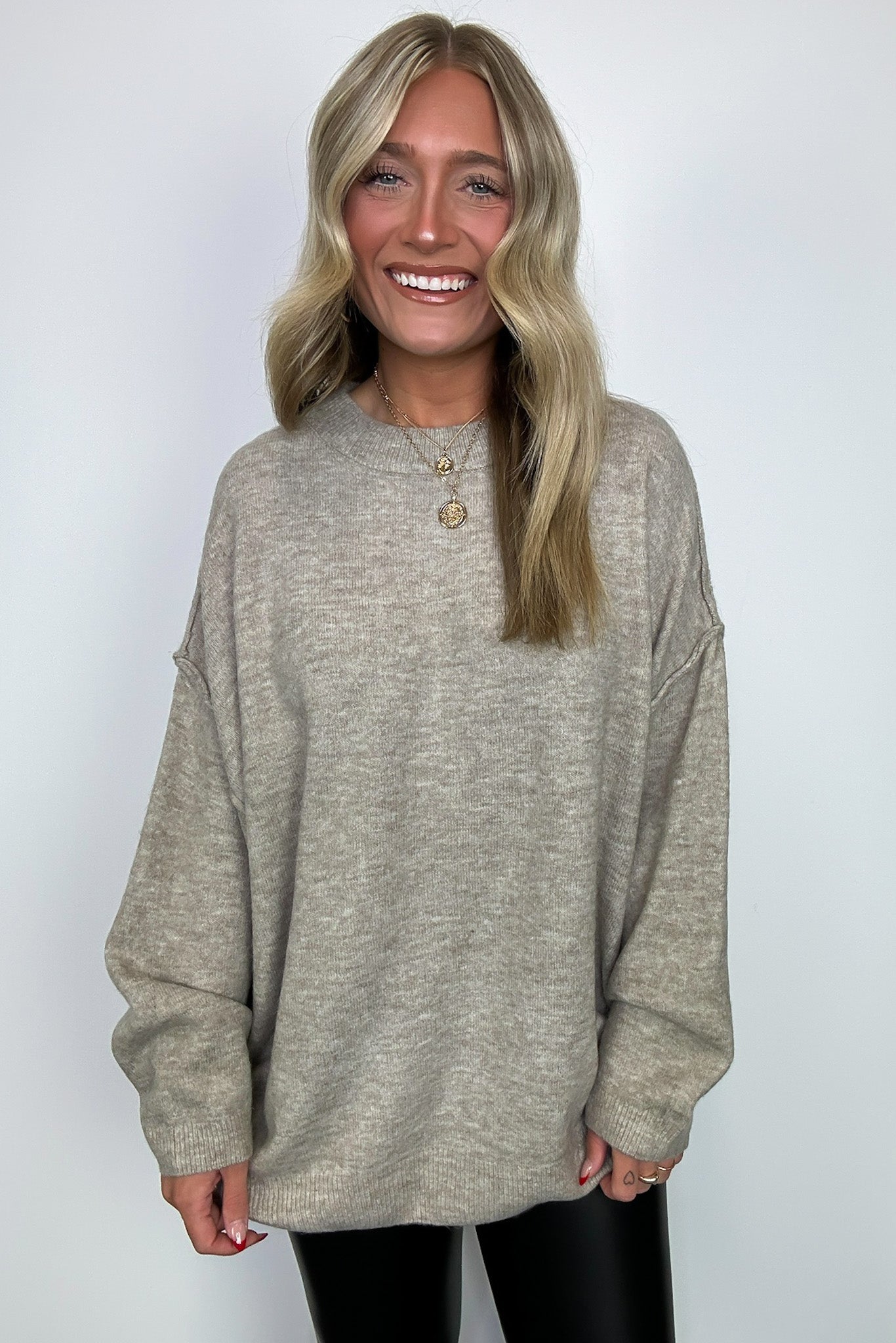  Cozy Midnights Oversized Round Neck Sweater - BACK IN STOCK - Madison and Mallory