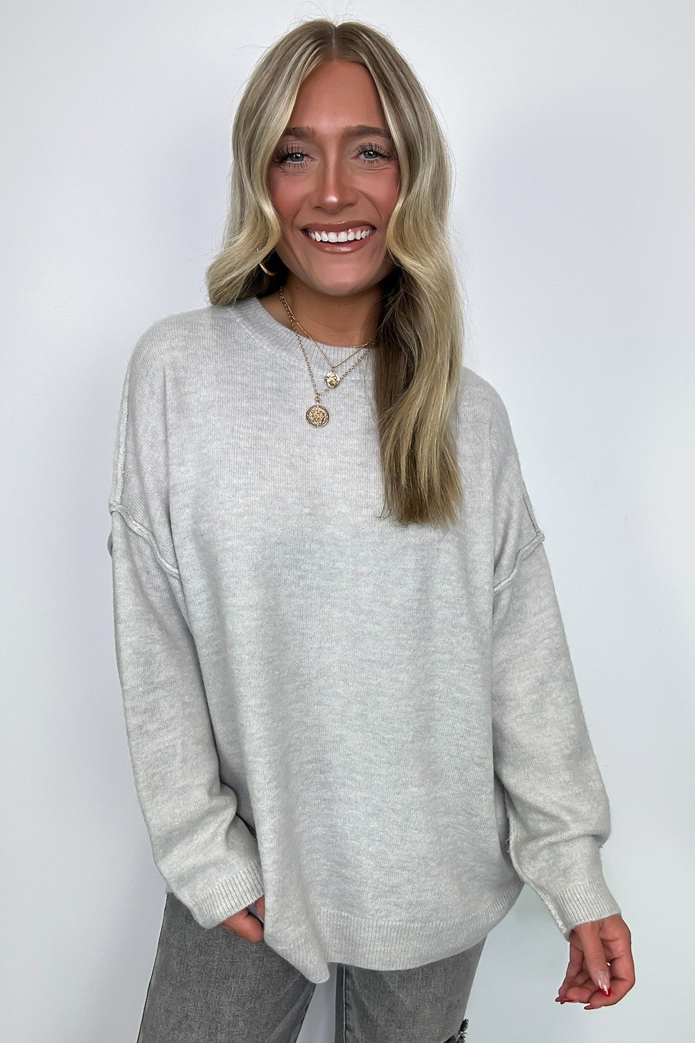  Cozy Midnights Oversized Round Neck Sweater - BACK IN STOCK - Madison and Mallory