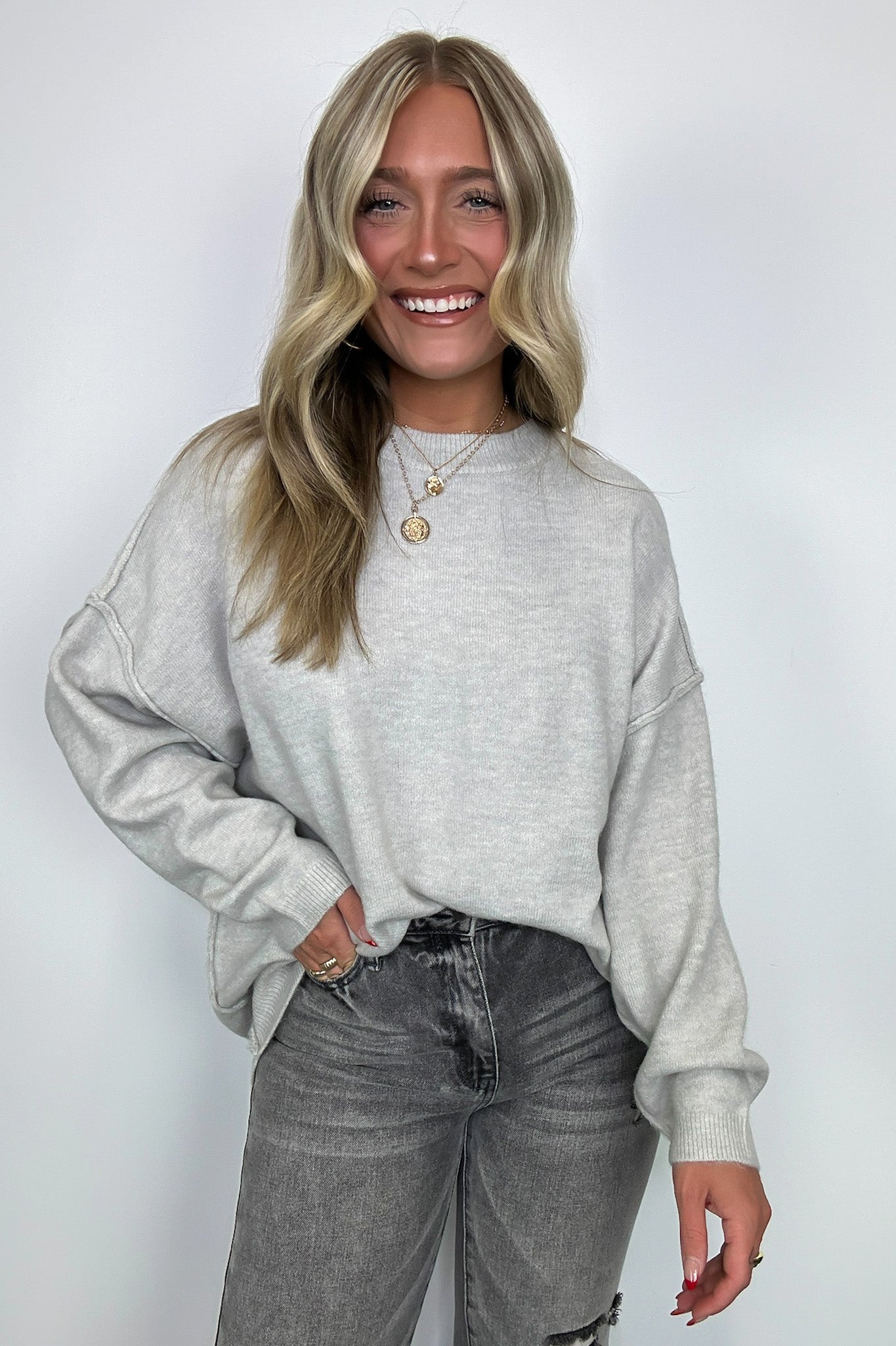  Cozy Midnights Oversized Round Neck Sweater - BACK IN STOCK - Madison and Mallory