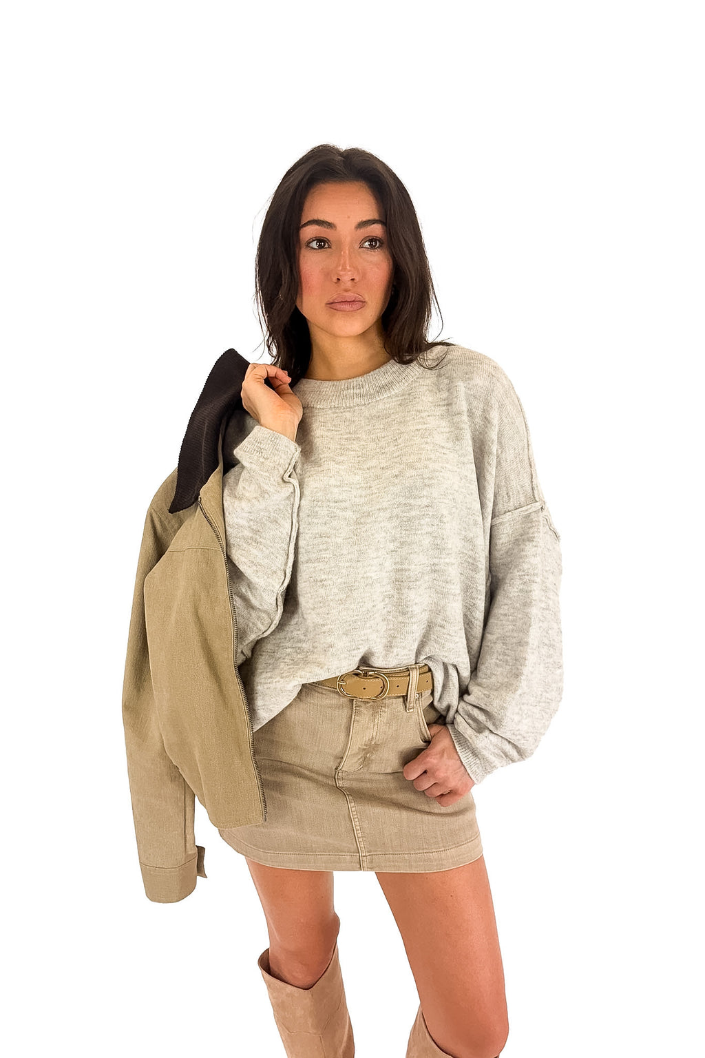 Bone / SM Cozy Midnights Oversized Sweater - Madison and Mallory