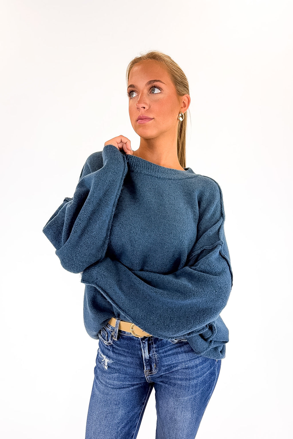 Dusty Blue / SM Cozy Midnights Oversized Sweater - Madison and Mallory