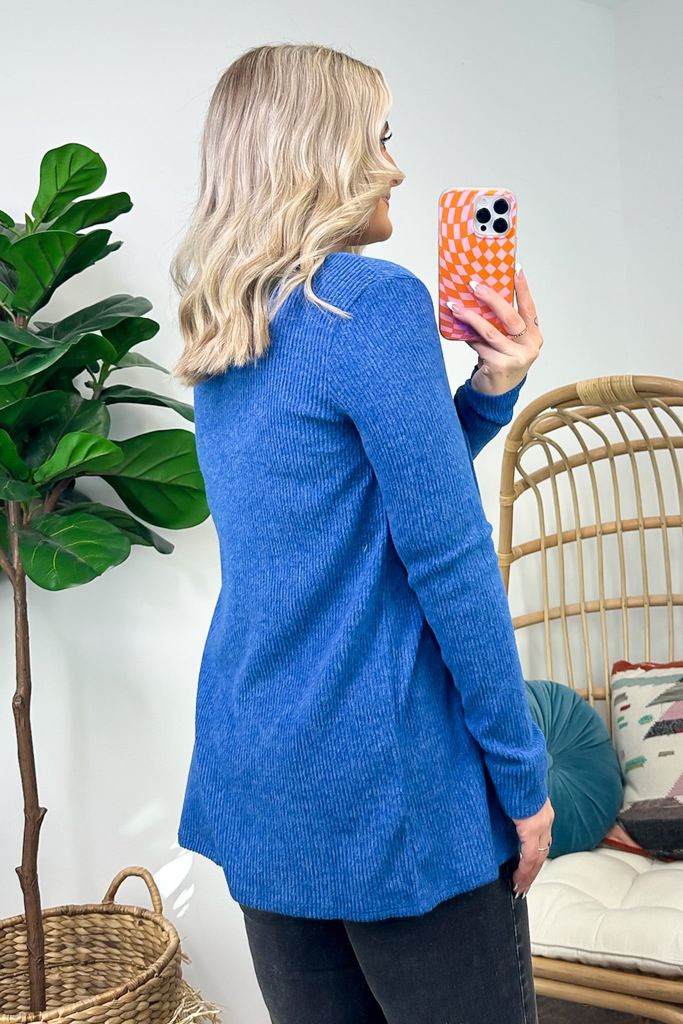  Cozy Simplicity Ribbed Knit Pocket Cardigan - Madison and Mallory