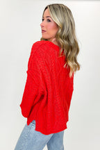 Cozy Thread Relaxed Cable Knit Sweater - FINAL SALE - Madison and Mallory