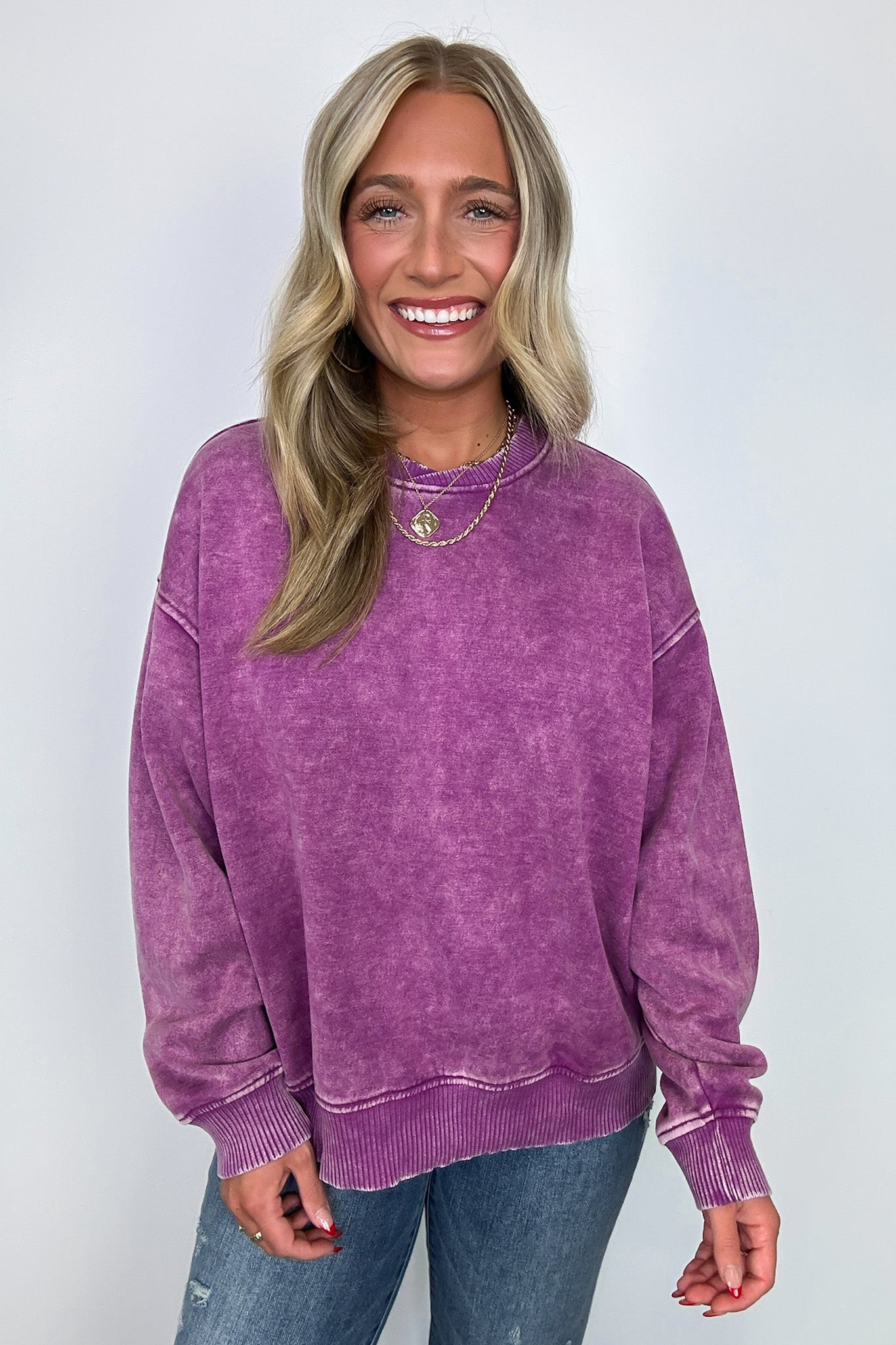  Cozy Vibes Acid Wash Oversized Pullover - BACK IN STOCK - Madison and Mallory