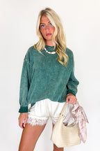 Cozy Vibes Acid Wash Oversized Pullover - Madison and Mallory