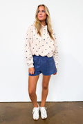 Cozy Dot Bubble Hem Lounge Hoodie - Madison and Mallory