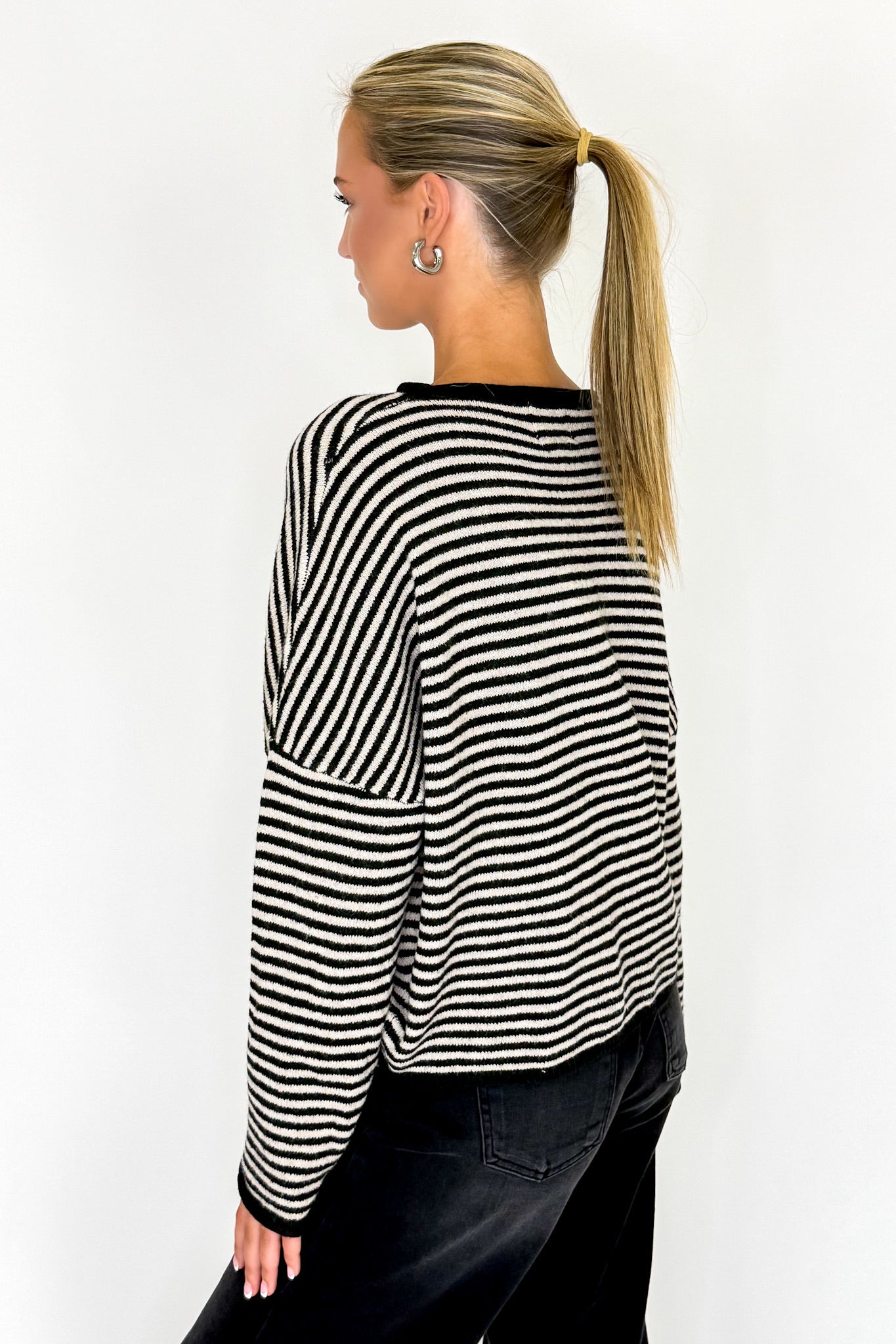 Cozy Line Stripe Button Down Cardigan - Madison and Mallory