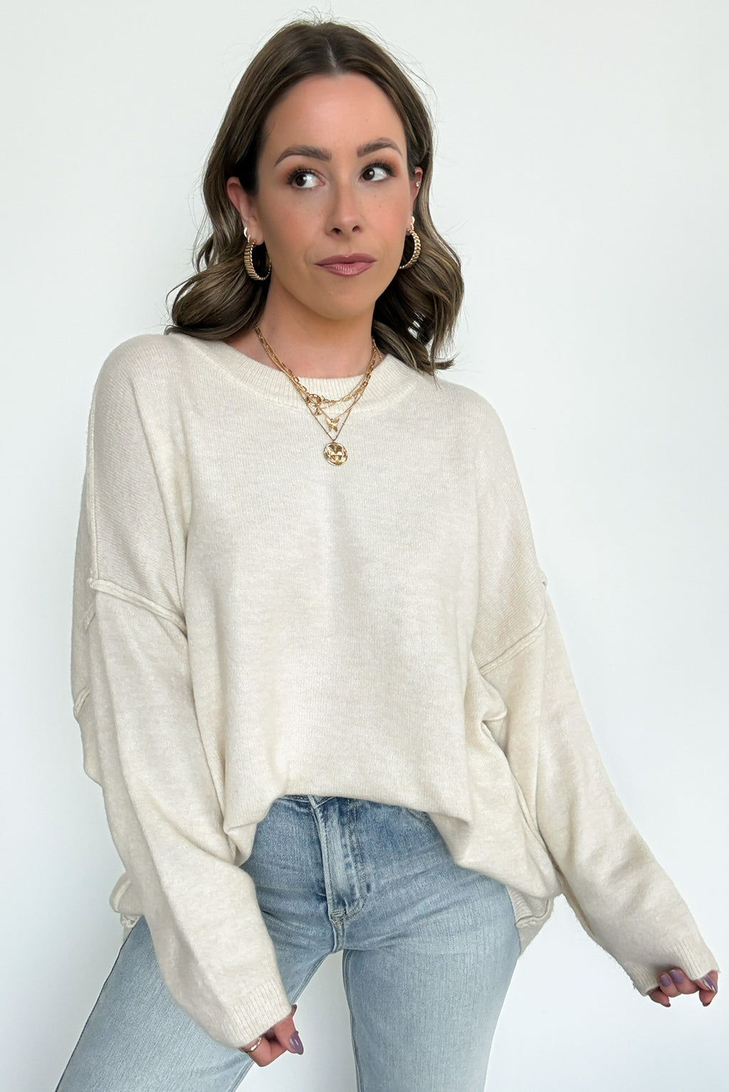  Cozy Midnights Oversized Round Neck Sweater - BACK IN STOCK - Madison and Mallory