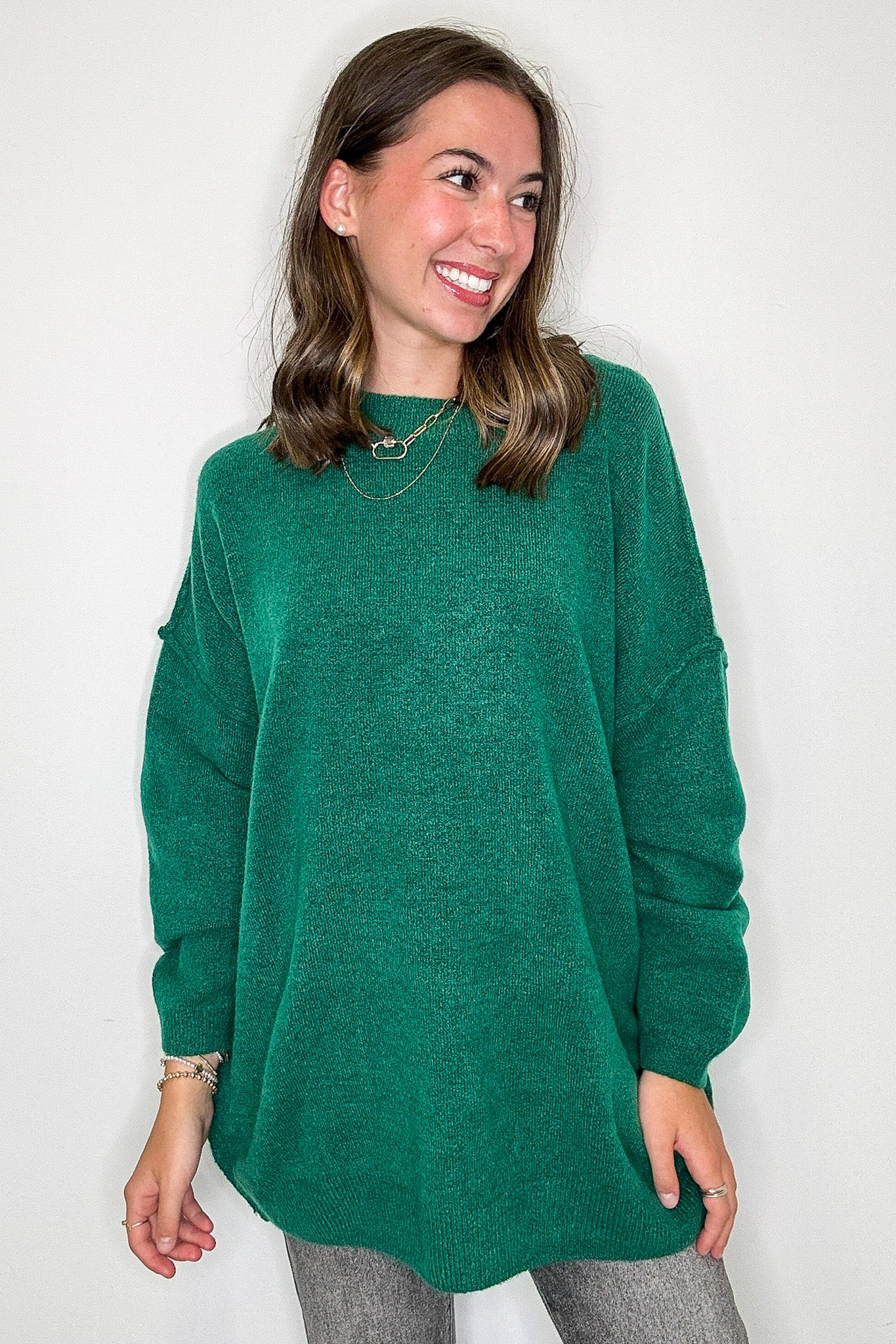 Cozy Midnights Oversized Round Neck Sweater - BACK IN STOCK