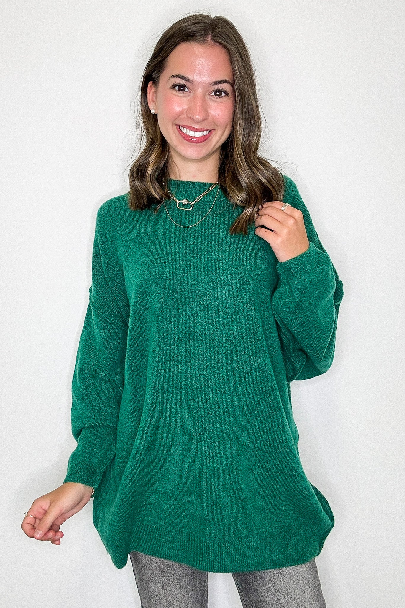 Cozy Midnights Oversized Round Neck Sweater - BACK IN STOCK