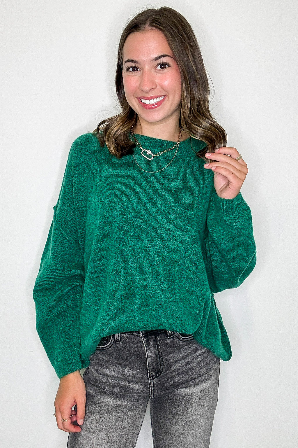 Cozy Midnights Oversized Round Neck Sweater - BACK IN STOCK