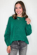 Cozy Midnights Oversized Round Neck Sweater - BACK IN STOCK