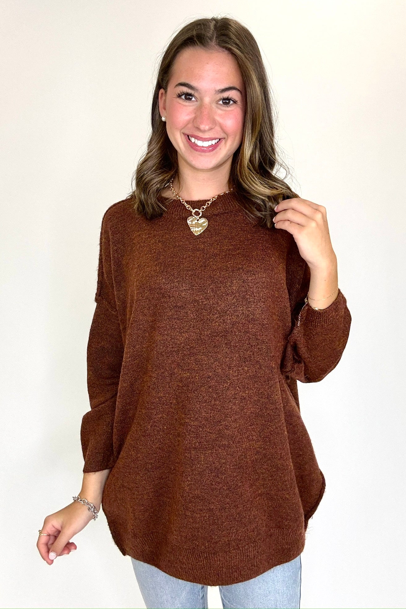 Cozy Midnights Oversized Round Neck Sweater - BACK IN STOCK