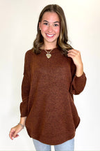 Cozy Midnights Oversized Round Neck Sweater - BACK IN STOCK - Madison and Mallory