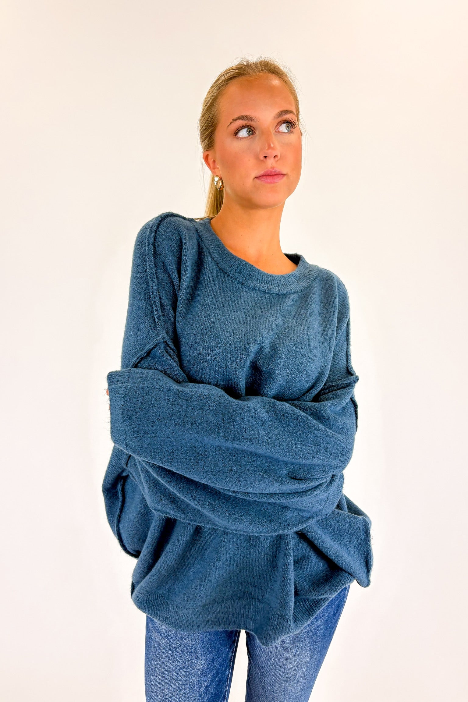 Cozy Midnights Oversized Sweater - BACK IN STOCK