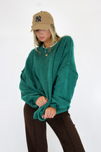 Heather Hunter Green / SM Cozy Midnights Oversized Sweater - Madison and Mallory