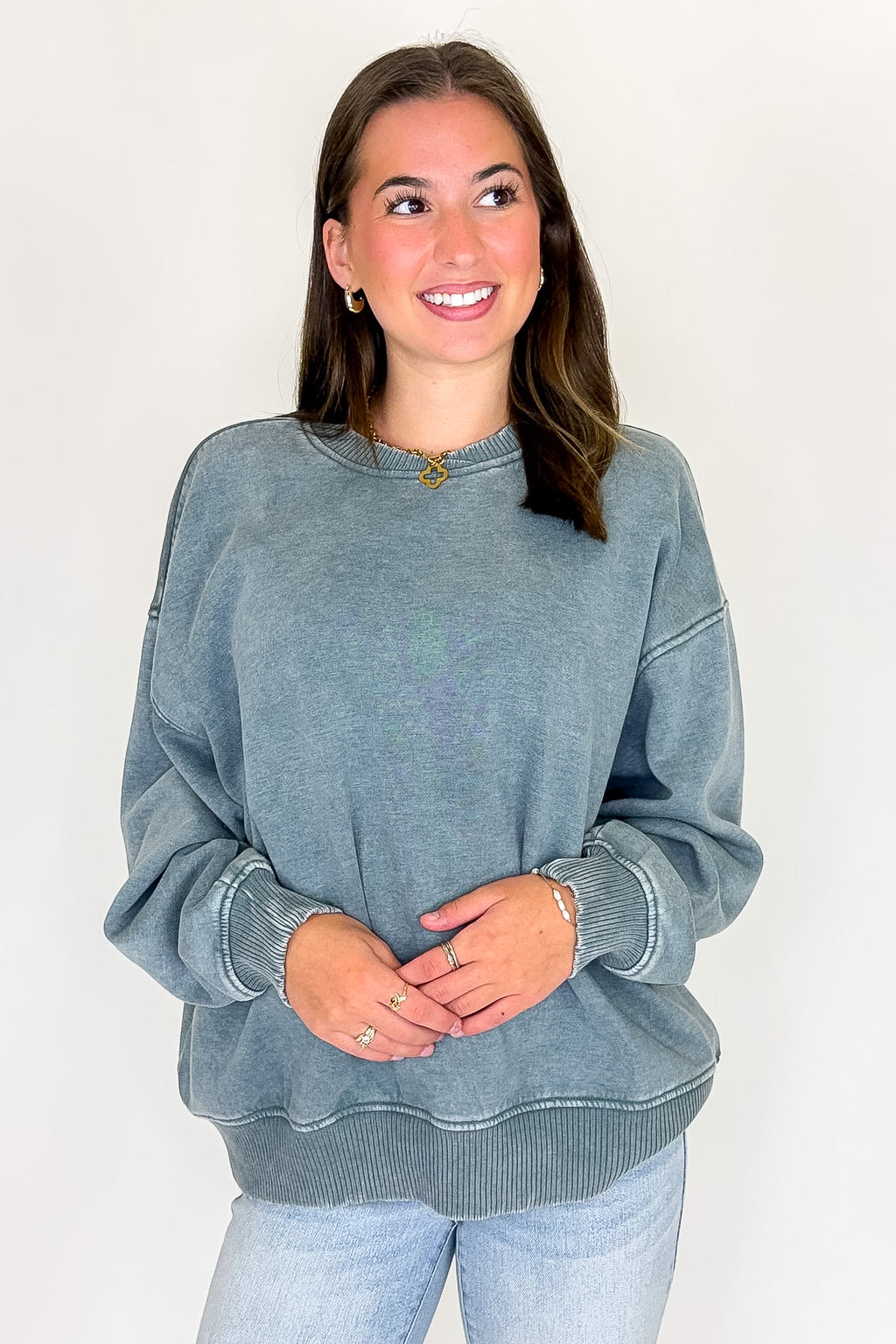 Cozy Vibes Acid Wash Oversized Pullover - BACK IN STOCK