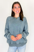 Cozy Vibes Acid Wash Oversized Pullover