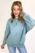 Cozy Vibes Acid Wash Oversized Pullover - BACK IN STOCK