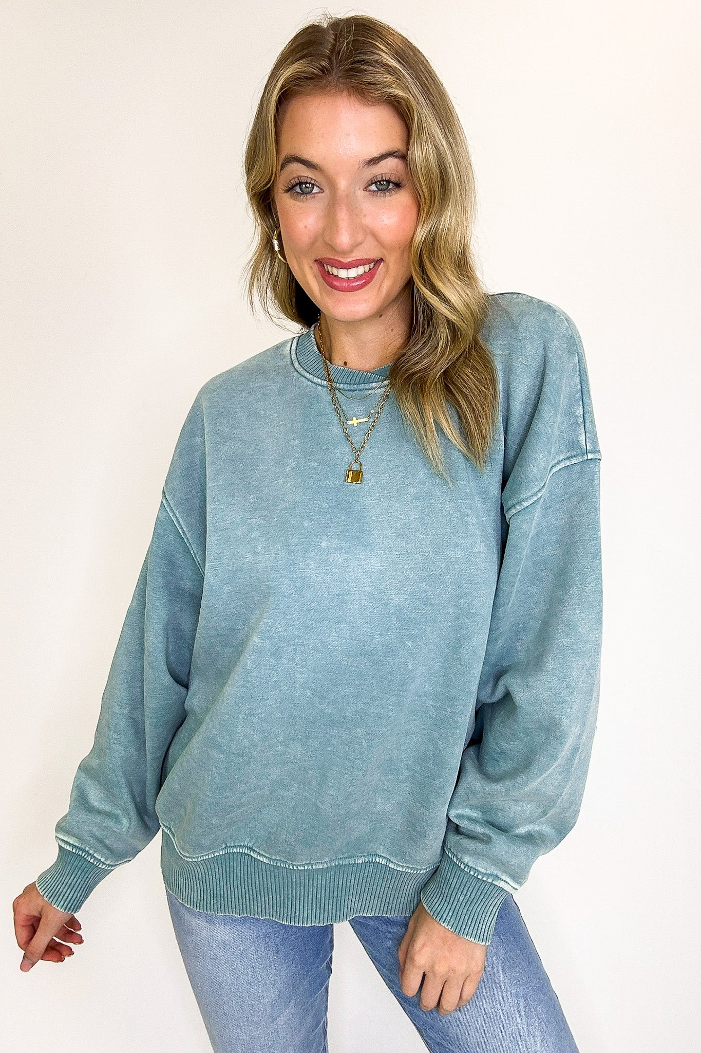 Cozy Vibes Acid Wash Oversized Pullover - BACK IN STOCK