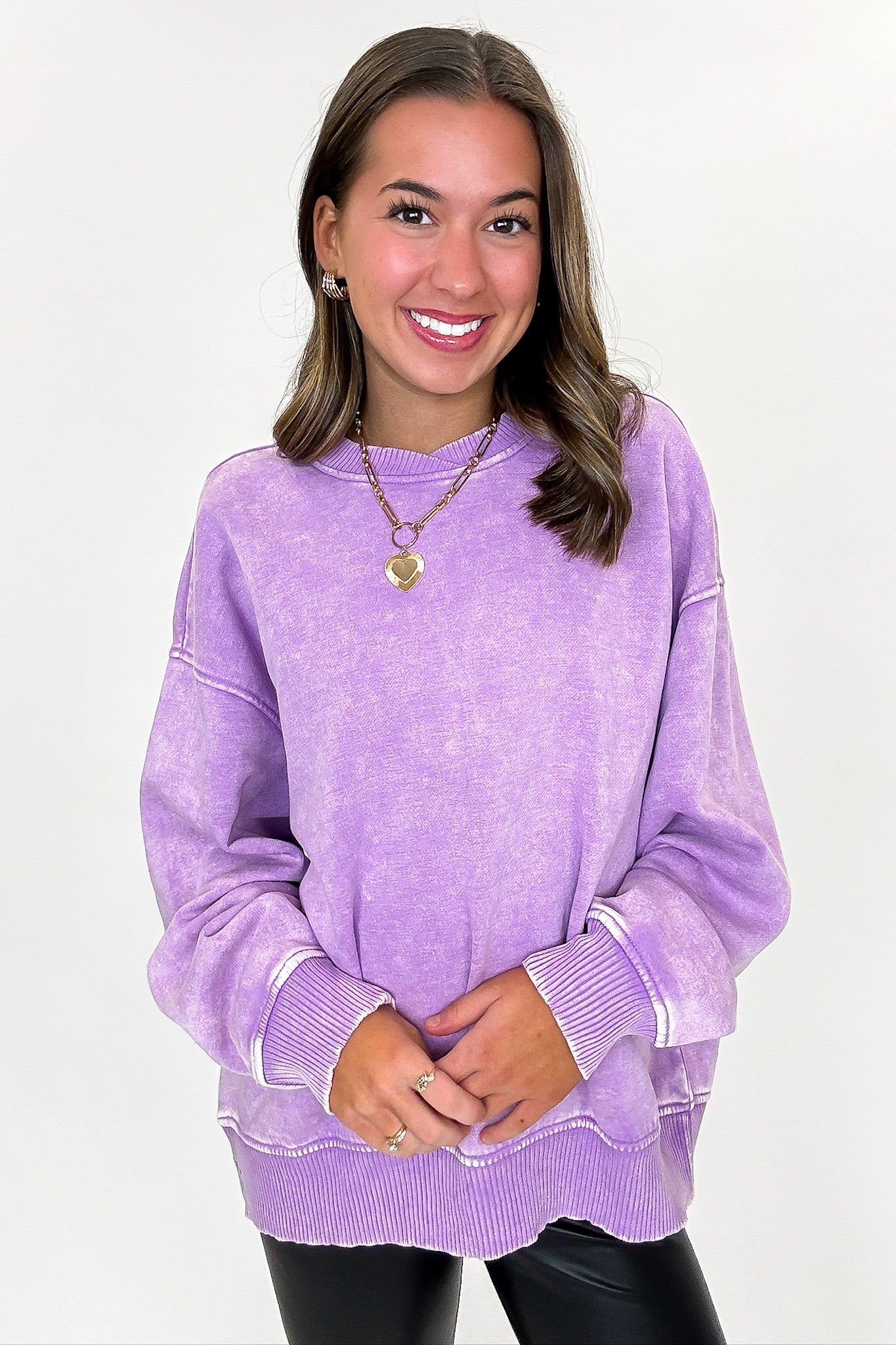 Cozy Vibes Acid Wash Oversized Pullover - BACK IN STOCK