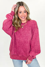 Cozy Vibes Acid Wash Oversized Pullover - Madison and Mallory