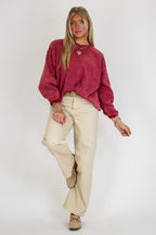 Cozy Vibes Acid Wash Oversized Pullover