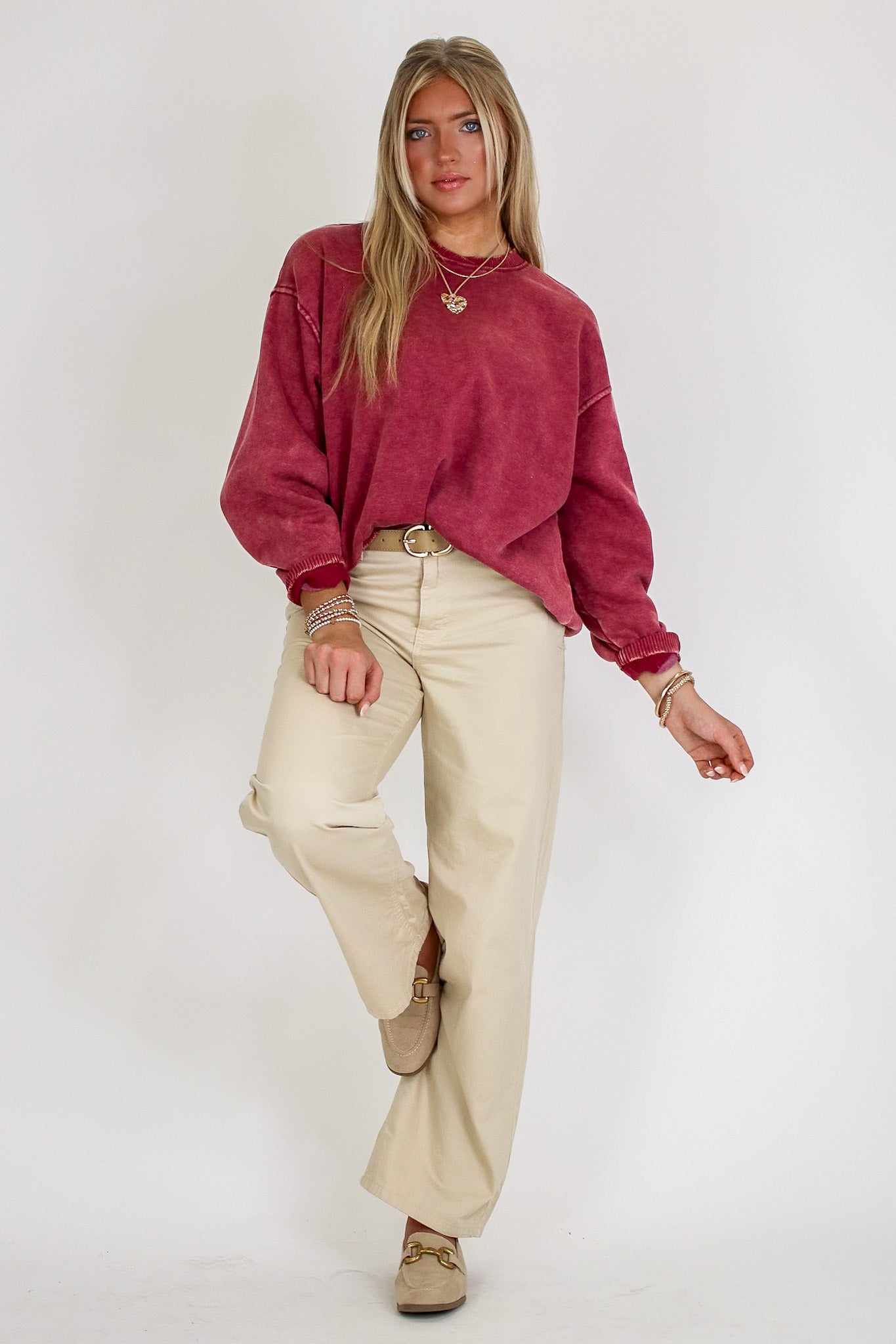 Cozy Vibes Acid Wash Oversized Pullover