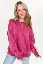 Cozy Vibes Acid Wash Oversized Pullover - BACK IN STOCK - Madison and Mallory