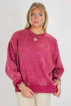 Cozy Vibes Acid Wash Oversized Pullover
